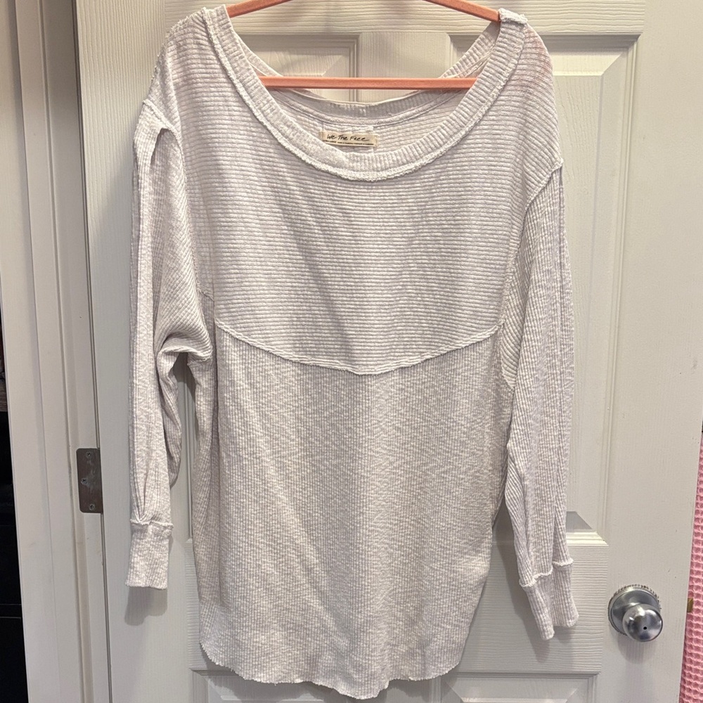 We The Free White Textured Sweatshirt